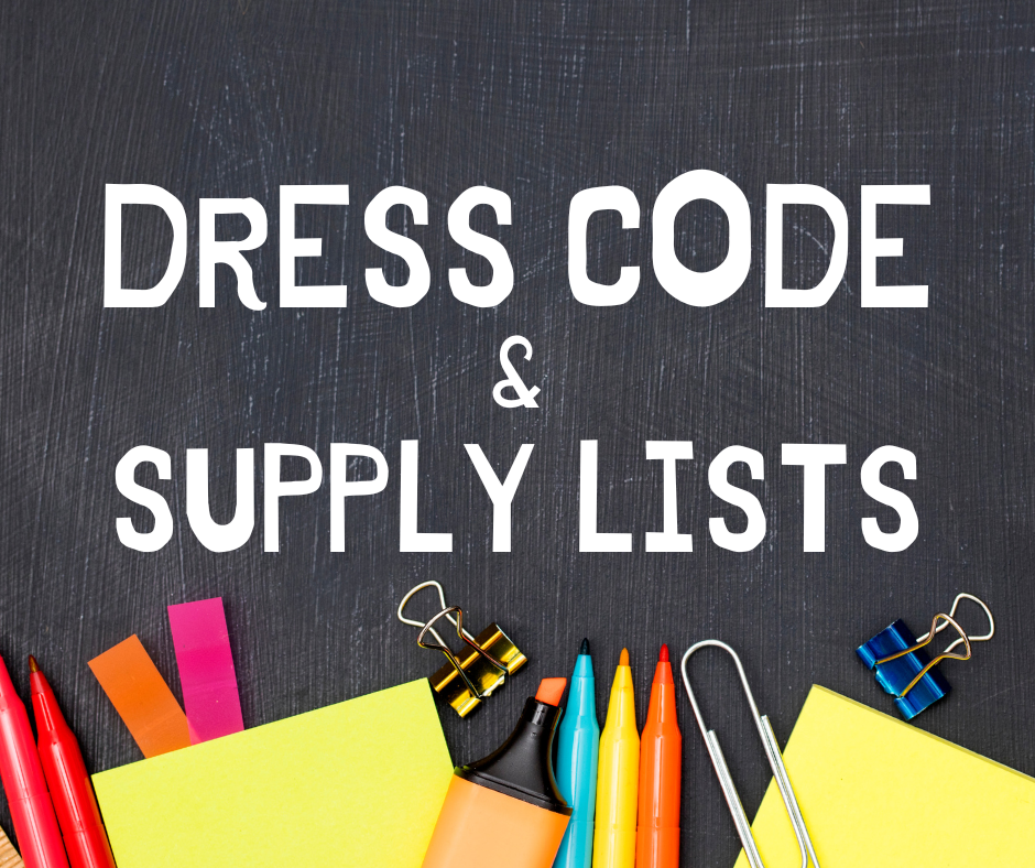 school supplies on chalkboard background